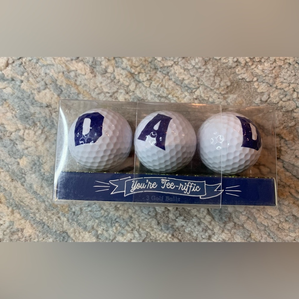 NIP Hallmark set of 3 DAD golf balls Father's Day Gift You're Tee-riffic